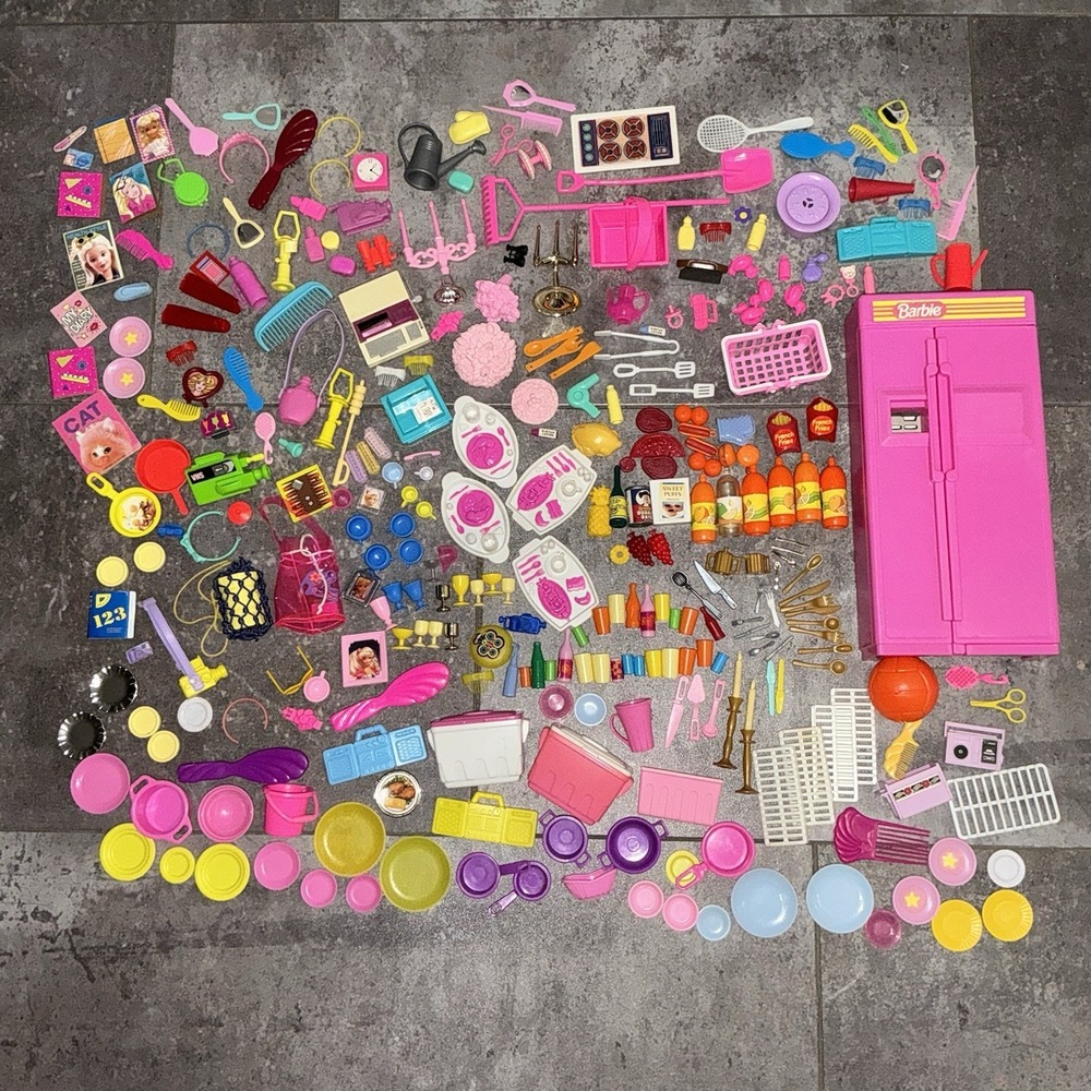 304 Piece Barbie Dreamhouse Accessories Vintage‎ 80s 90s Food Computer Fridge